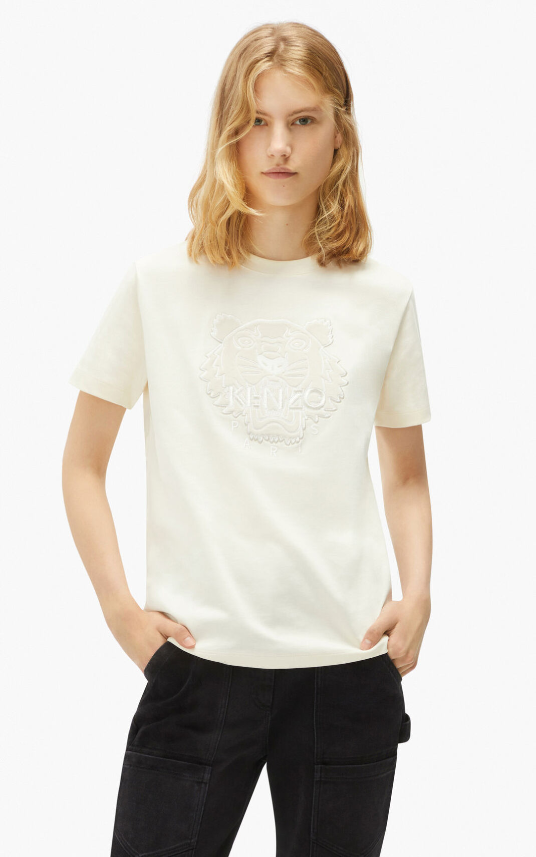 Kenzo The Vinter Capsule loose fit tiger T-shirts Dame - Hvide DK-800763